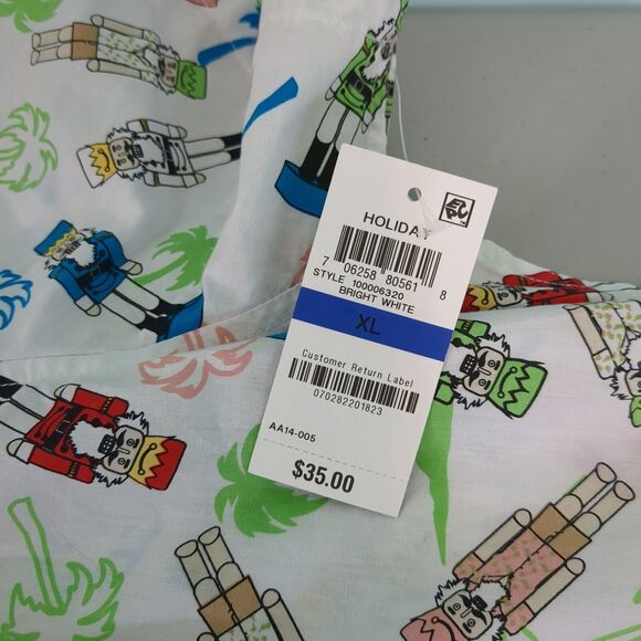 American Rag Men's Tropic Nutcracker Palm Trees Button Down Short Sleeve Shirt n - Picture 5 of 6